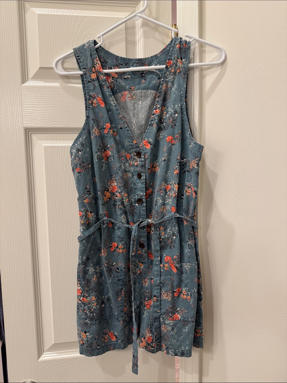 Kimchi Blue Button-Front Floral Romper